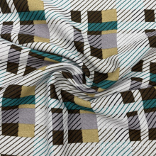 Checked Printed Plain Weave Pure Rayon Fabric